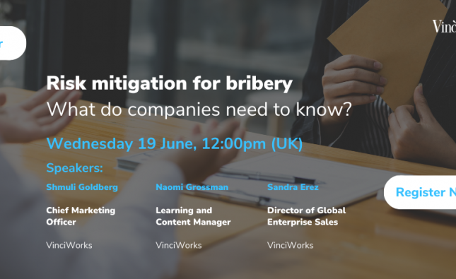 Upcoming webinar: Risk mitigation for bribery – what do companies need to know?