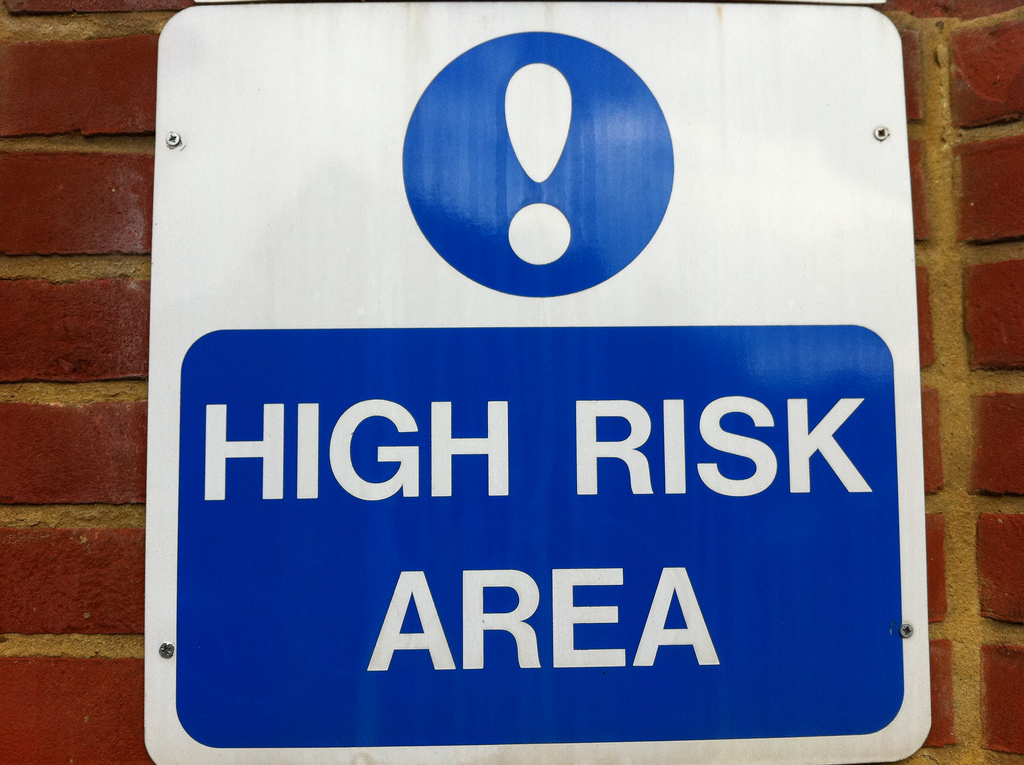 Sign for a High Risk Area Construction Site