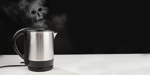 Ghost hovering over a kettle