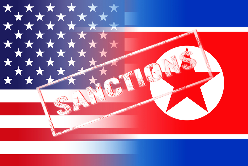 North Korea and USA Flag