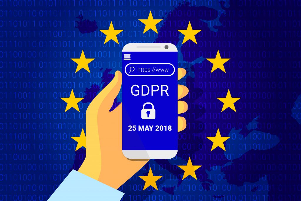 Phone showing GDPR comes into force on 25 May