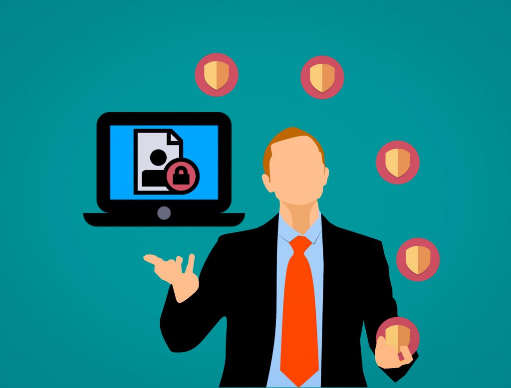 Image of a person juggling GDPR icons