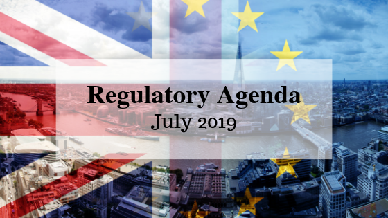Regulatory agenda for July 2019