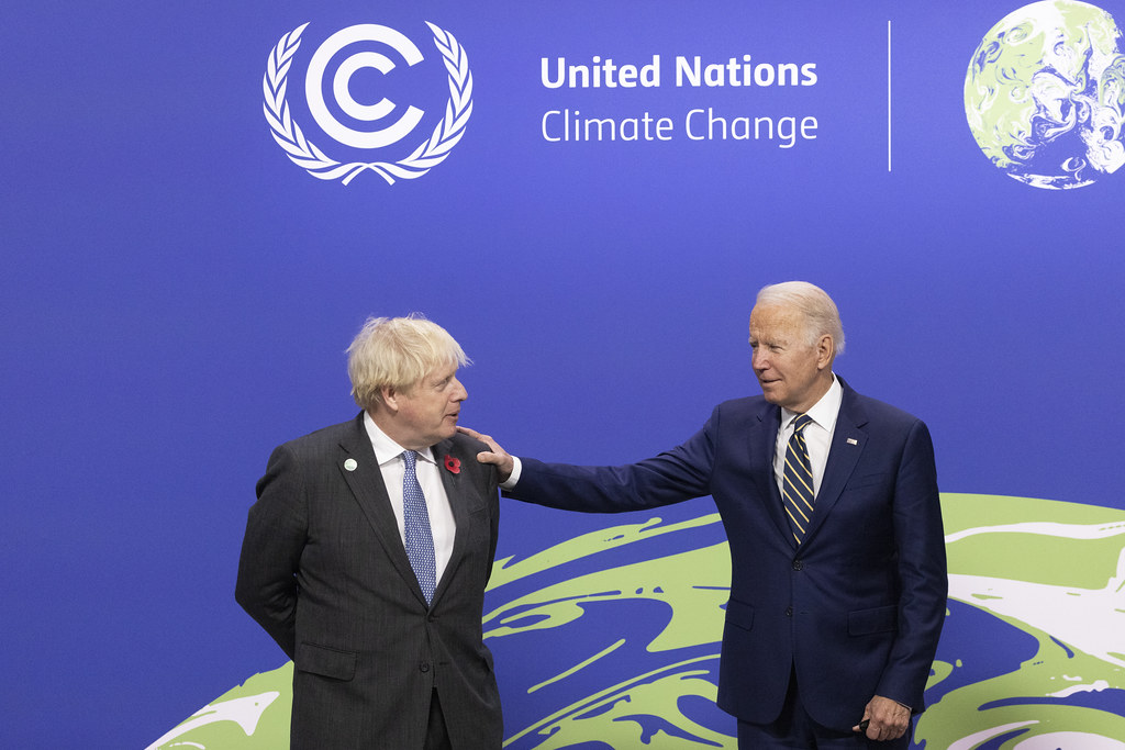 Prime Minister Boris Johnson and President Joe Biden at the UN Climate Change conference in Glasgow
