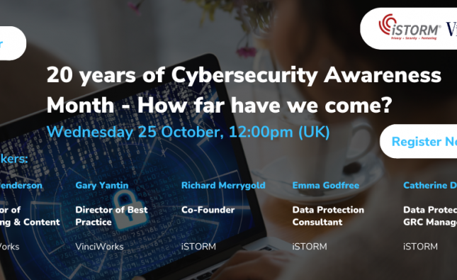 Upcoming webinar: 20 years of Cybersecurity Awareness Month – How far have we come?