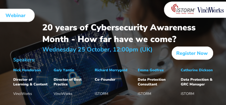 Upcoming webinar: 20 years of Cybersecurity Awareness Month – How far have we come?