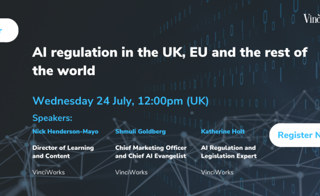 Upcoming webinar: AI regulation in the UK, EU and the rest of the world