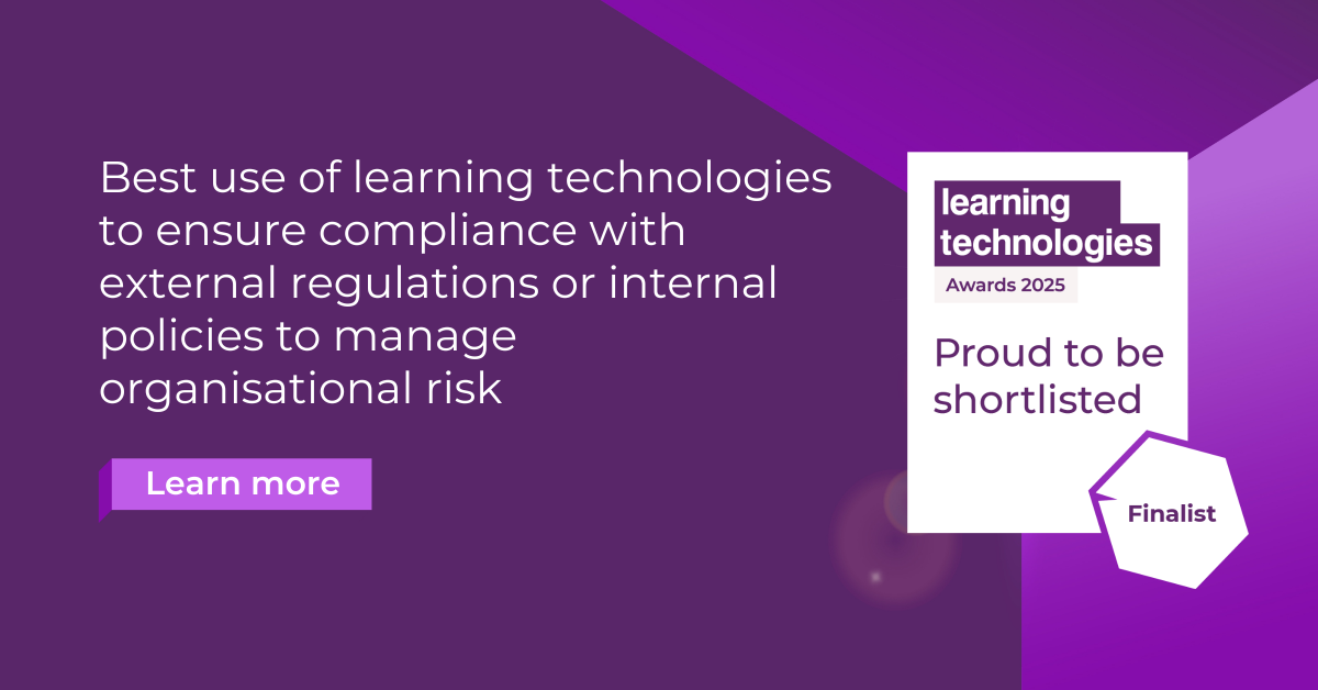 Learning Technologies Awards Shortlist - Compliance Training